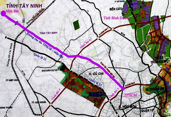 Bản đồ quy hoạch cao tốc TP HCM- Mộc Bài
